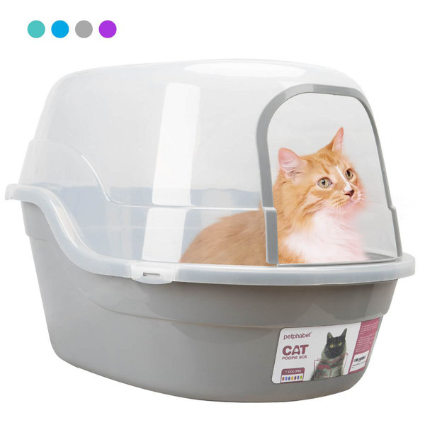 PETFAMILY Extra Large Cat Litter Plastic Enclosed Standard Litter Box